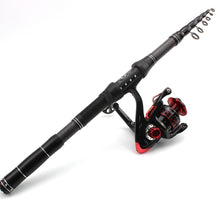 Load image into Gallery viewer, 1.8m 2.1m 2.4m 2.7m 3.0m Carbon Fiber Telescopic Fishing Rod with Reel - Free Shipping