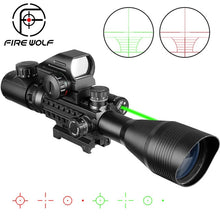 Load image into Gallery viewer, Fire Wolf 4-12x 50mm Scope.  Red/green laser option. - Free Shipping