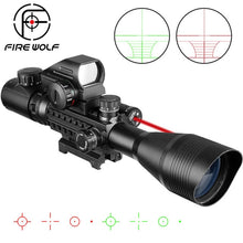 Load image into Gallery viewer, Fire Wolf 4-12x 50mm Scope.  Red/green laser option. - Free Shipping