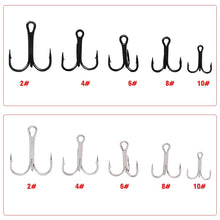 Load image into Gallery viewer, 50 Pack of High Carbon Steel Treble Hooks - Free Shipping
