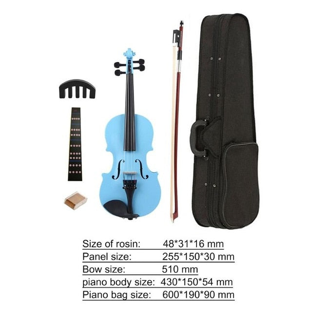 1/8 Size Violin For Children - Various Colours - Free Shipping